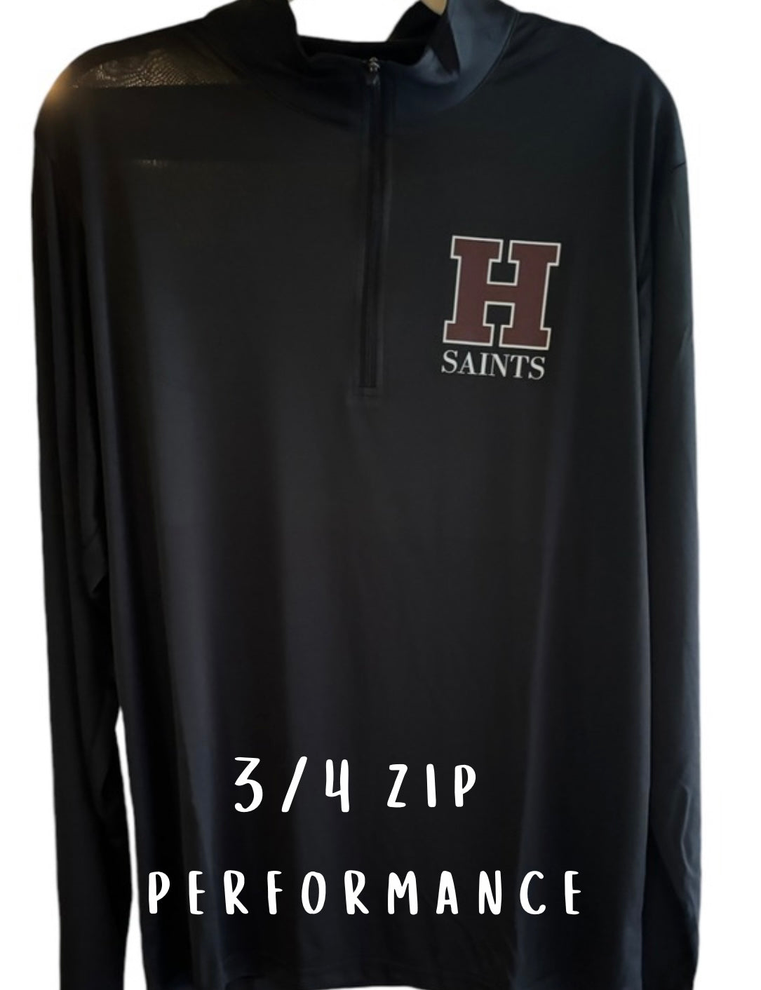3/4 ZIP PERFORMANCE H LOGO