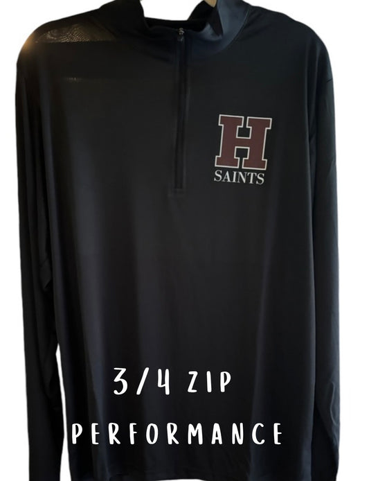3/4 ZIP PERFORMANCE H LOGO